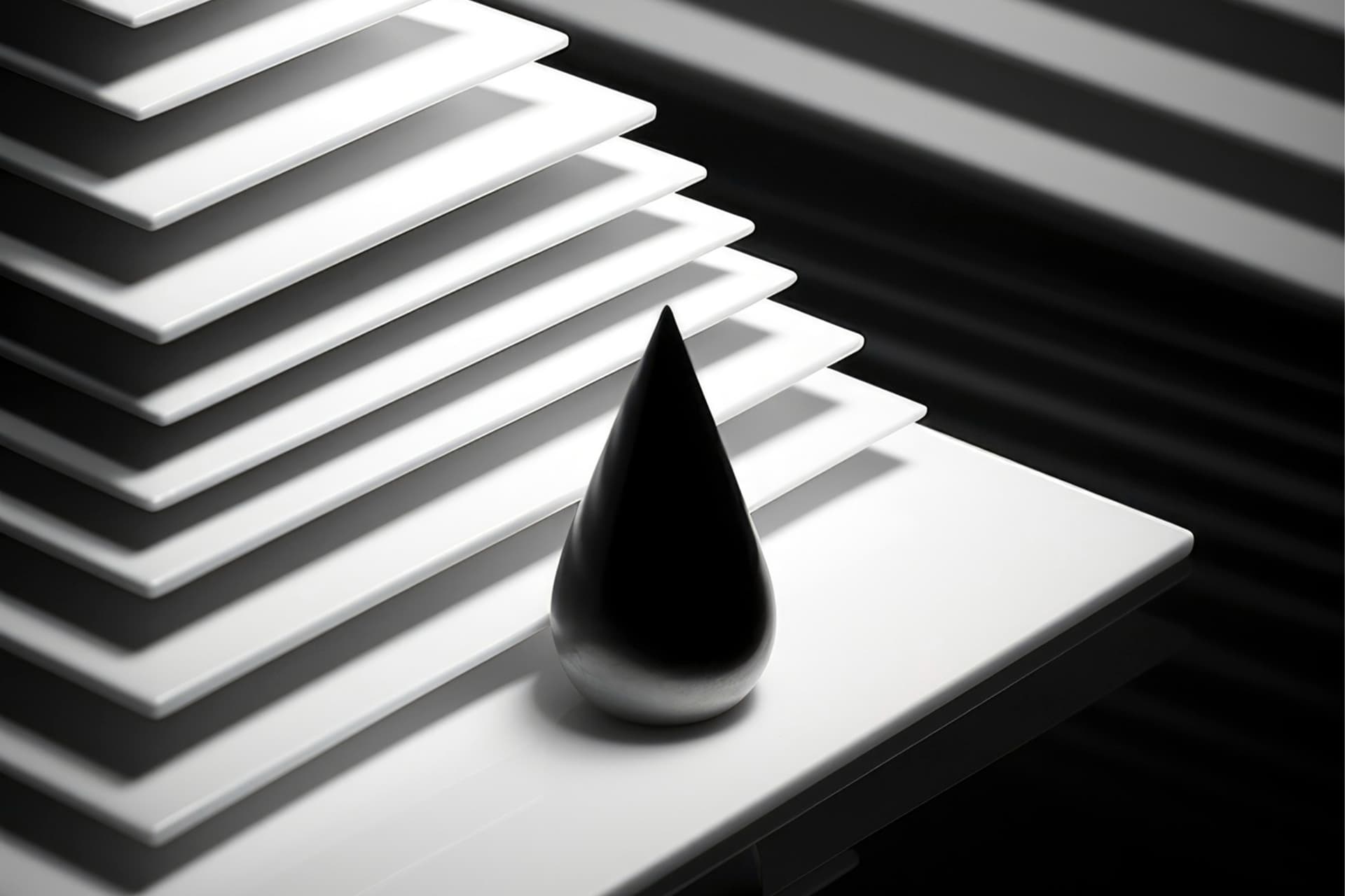 Composición abstracta en blanco y negro